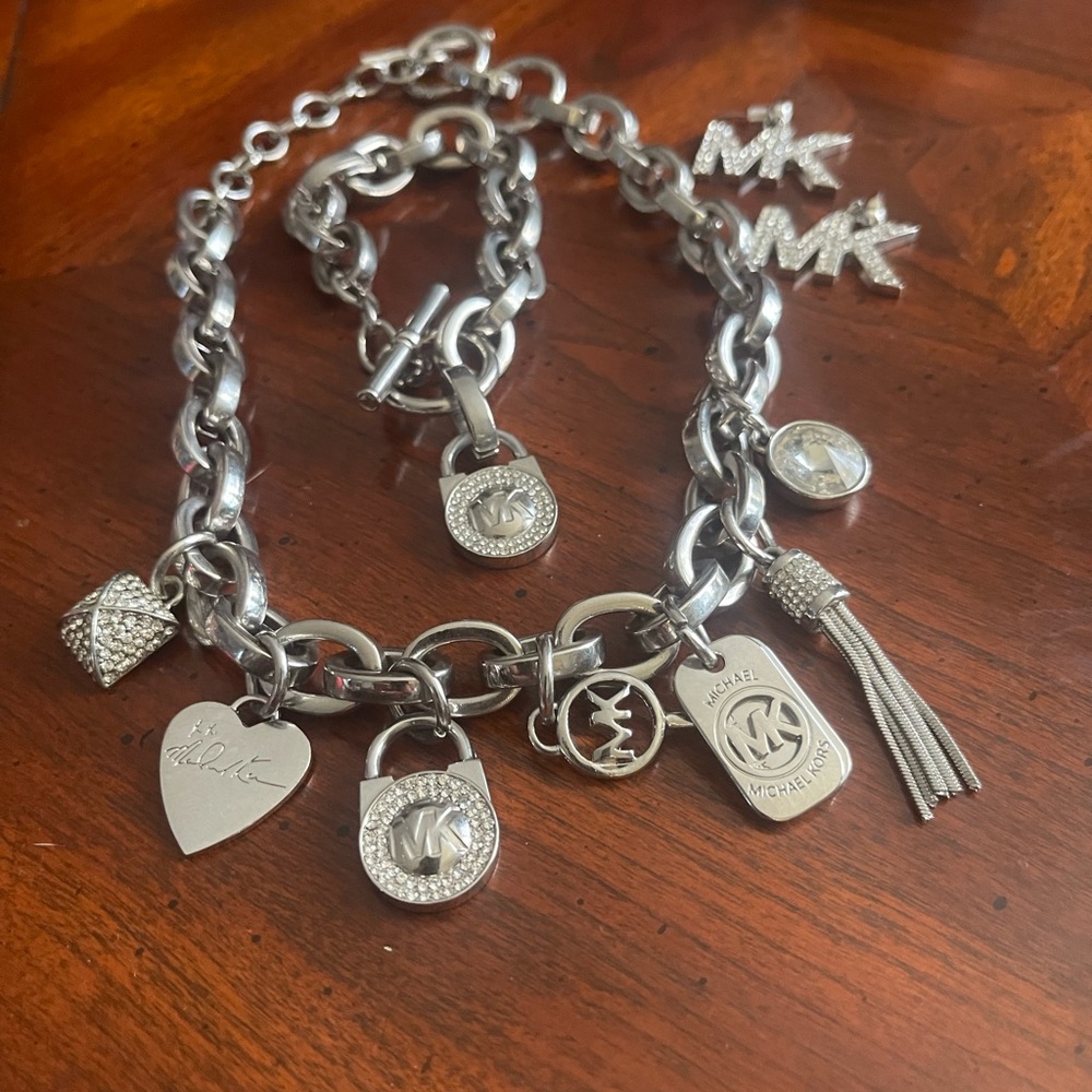 Michael Kors Silver Charm Jewelry Set